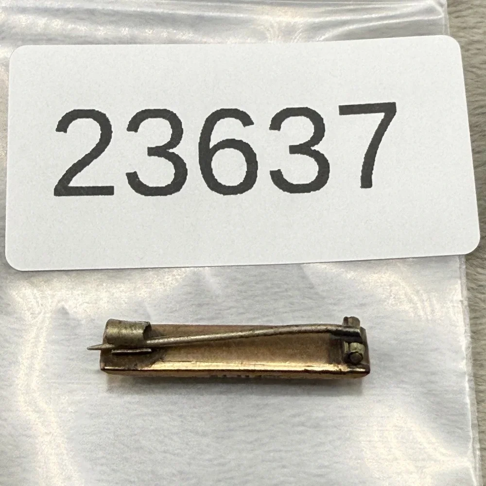 Vintage‎ Victorian Gold Filled Bar Brooch Black Enamel
